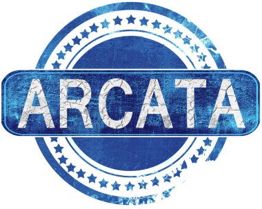 Arcata grunge mavi pul. Beyaz izole.