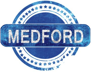 Medford grunge mavi pul. Beyaz izole.