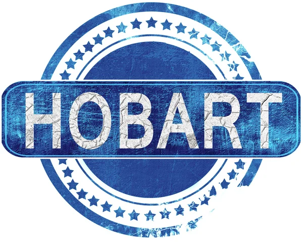 Hobart grunge mavi pul. Beyaz izole.