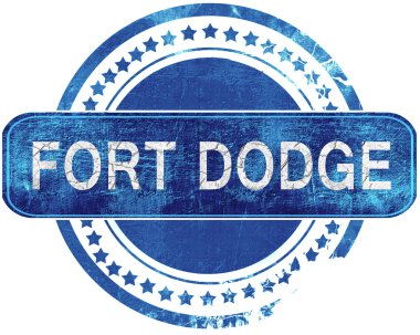 Fort dodge grunge mavi pul. Beyaz izole.