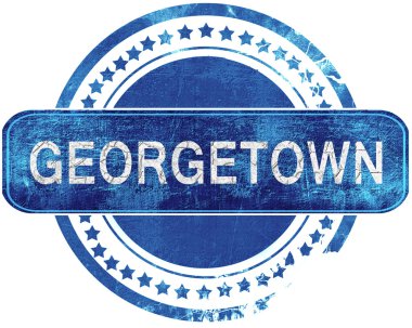 Georgetown grunge mavi pul. Beyaz izole.