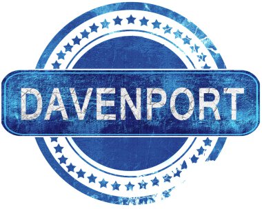 Davenport grunge mavi pul. Beyaz izole.