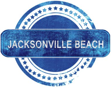 Jacksonville beach grunge mavi pul. Beyaz izole.
