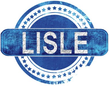 Lisle grunge mavi pul. Beyaz izole.