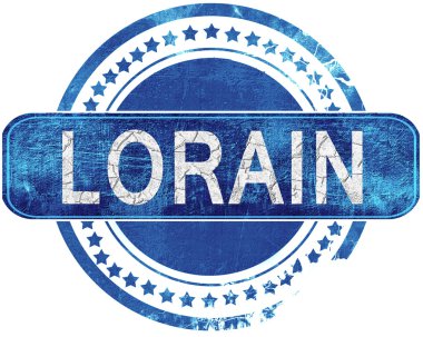 Lorain grunge mavi pul. Beyaz izole.