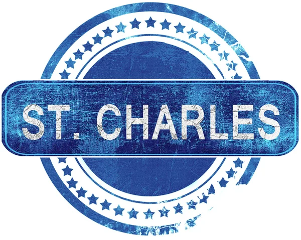 St. charles grunge modrá známka. Izolované na bílém. — Stock fotografie