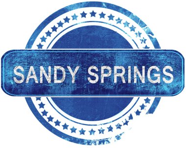 Sandy springs grunge mavi pul. Beyaz izole.