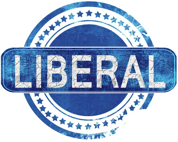 Φιλελεύθερη grunge μπλε σφραγίδα. Απομονωθεί σε λευκό. — Φωτογραφία Αρχείου