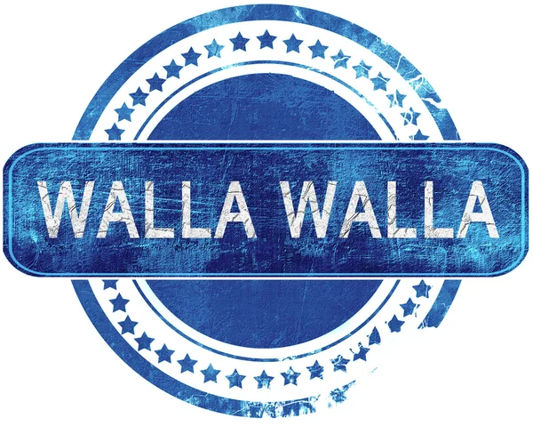 Walla walla 그런 지 블루 스탬프입니다. 흰색 절연. — 스톡 사진