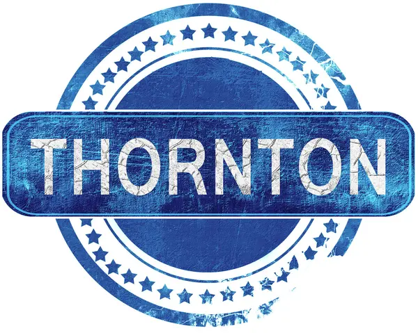 Thornton grunge blauwe stempel. Geïsoleerd op wit. — Stockfoto