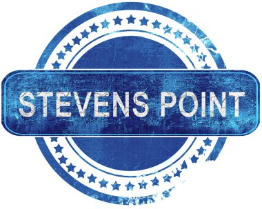 Stevens point grunge mavi pul. Beyaz izole.