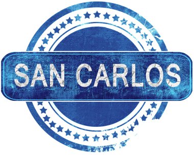 San carlos grunge mavi pul. Beyaz izole.