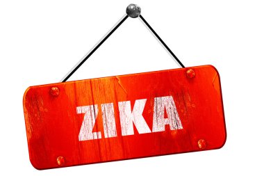 Zika, 3d render, vintage eski kırmızı işaret