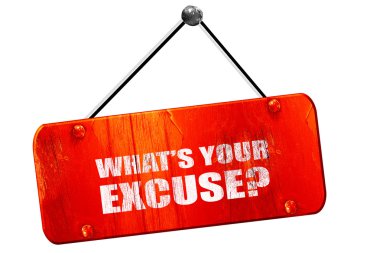 Ne bahane, 3d render, vintage eski kırmızı işaret