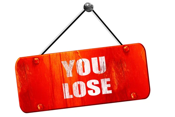 You lose, 3D rendering, vintage old red sign — Stock Photo, Image