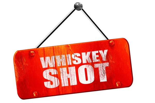 Whisky shot, rendu 3D, ancien signe rouge vintage — Photo