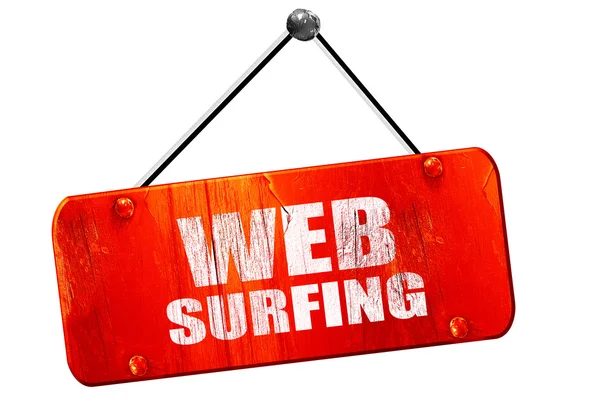 Web surf, renderização 3D, vintage velho sinal vermelho — Fotografia de Stock