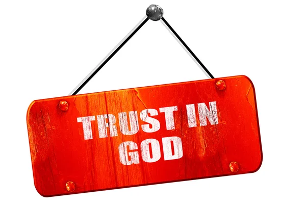 Εμπιστοσύνη στο Θεό, 3d rendering, vintage παλιό κόκκινο σημάδι — Φωτογραφία Αρχείου