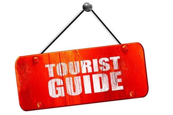 Guía turística, representación 3D, viejo signo rojo vintage — Foto de Stock