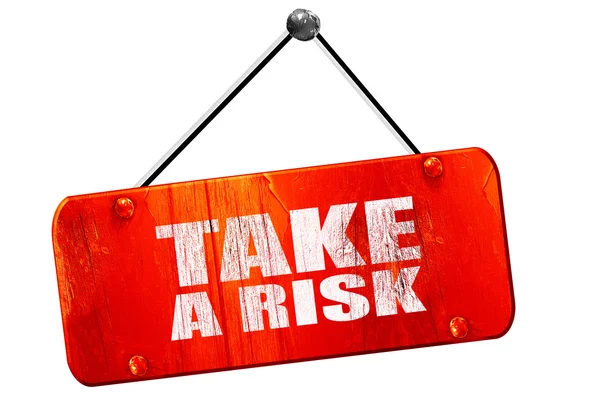 Take a risk, 3D rendering, vintage old red sign — Stock Photo, Image