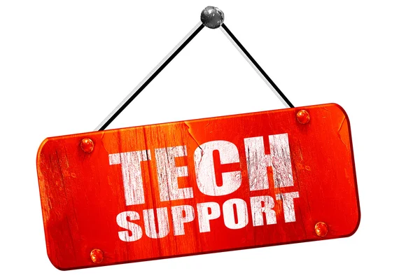 Tech support, 3D rendering, vintage old red sign — Stock Photo, Image