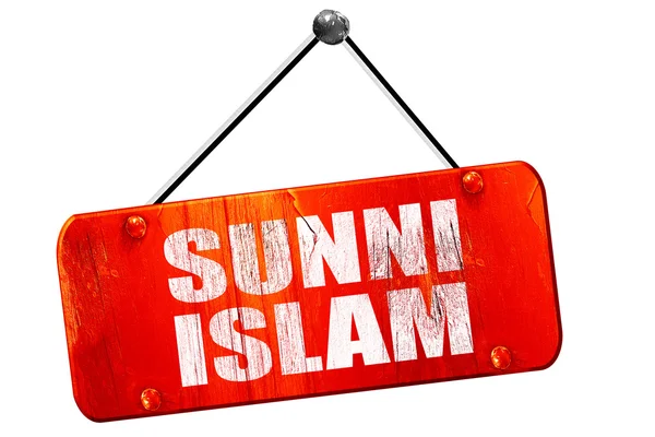 Sunni islam, 3D-Rendering, altes rotes Schild — Stockfoto