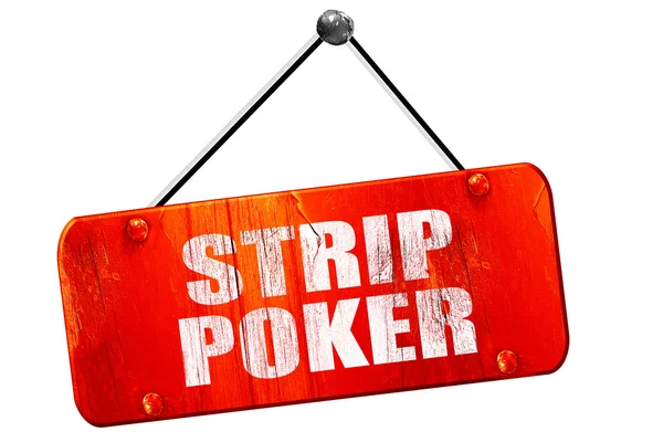 Strip poker, 3d-leképezést, vintage régi piros jel — Stock Fotó
