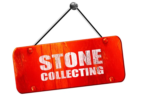 Stone, sběr, 3d vykreslování, vintage staré červené znaménko — Stock fotografie