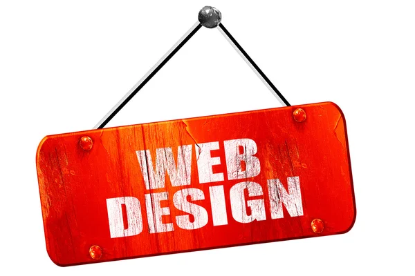 Web design, 3D rendering, vintage old red sign — Stock Photo, Image