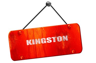 Kingston, 3d render, vintage eski kırmızı işaret
