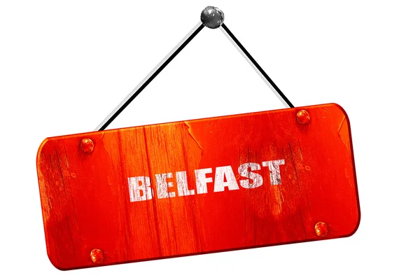 Belfast, 3D-Rendering, alte rote Schilder — Stockfoto