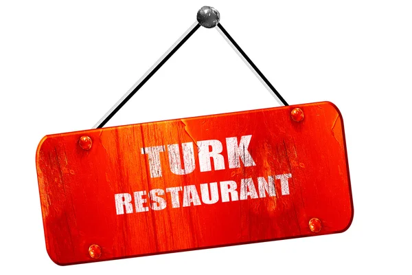 Deliciosa cocina turca, representación 3D, señal roja antigua vintage —  Fotos de Stock