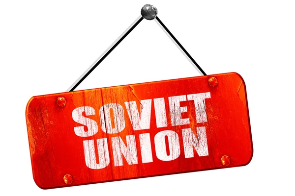 ソビエト連邦、3 d レンダリング、ヴィンテージの古い赤い看板 — ストック写真