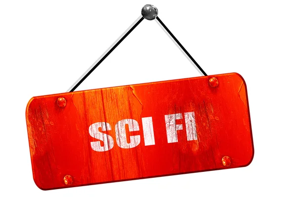 Sci fi, 3d render, vintage eski kırmızı işaret — Stok fotoğraf