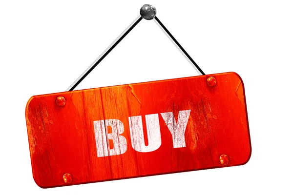 Buy now sign, 3D rendering, vintage old red sign — Stock Photo, Image