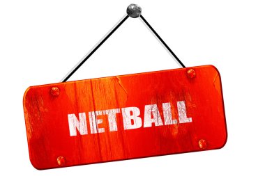 netball işareti , 3d render, vintage eski kırmızı işareti