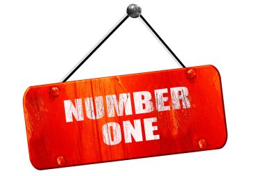 numara bir işareti, 3d render, vintage eski kırmızı işaret