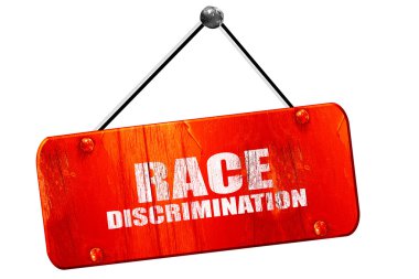 ırk ayrımcılığı, 3d render, vintage eski kırmızı işaret