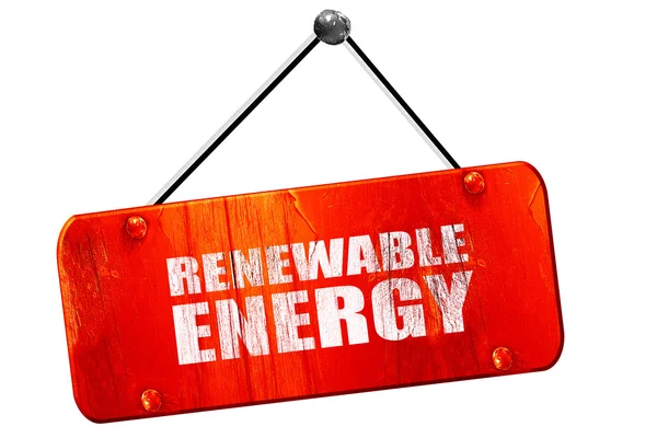 Ανανεώσιμες πηγές ενέργειας, 3d rendering, vintage παλιό κόκκινο σημάδι — Φωτογραφία Αρχείου