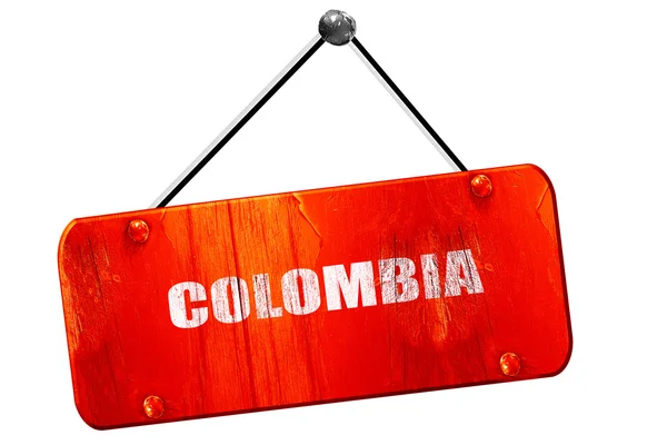 来自哥伦比亚，3d 渲染，老式旧红色标志的问候 — 图库照片