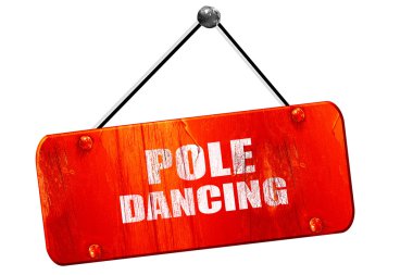 kutup dans işareti, 3d render, vintage eski kırmızı işareti