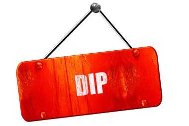 Lezzetli DIP işareti, 3d render, vintage eski kırmızı işareti