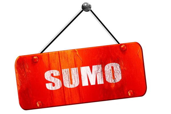 Sumo znak, renderingu 3d, starodawny stary znak czerwony — Zdjęcie stockowe