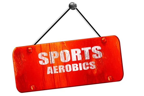 Sport segno aerobica, rendering 3D, vintage vecchio segno rosso — Foto Stock