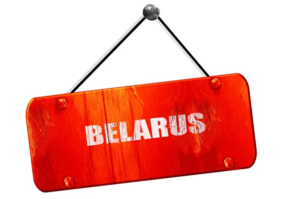 ベラルーシ, 3 d レンダリング、ヴィンテージの古い赤い看板からのご挨拶 — ストック写真