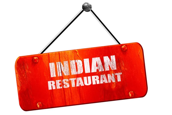 Delicioso restaurante indio, representación 3D, señal roja antigua vintage — Foto de Stock