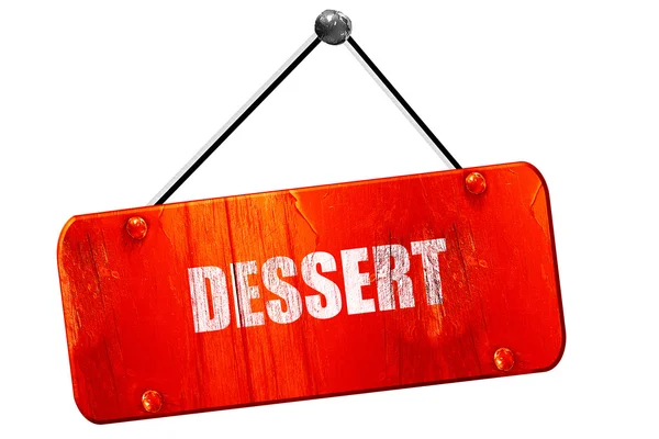 Délicieux signe dessert, rendu 3D, ancien signe rouge vintage — Photo