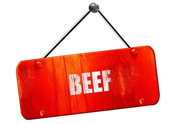 맛 있는 쇠고기 기호, 3d 렌더링, 빈티지 오래 된 빨간색 기호 — 스톡 사진