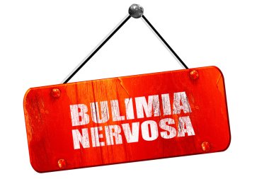 Bulimia Nervoza, 3d render, vintage eski kırmızı işaret