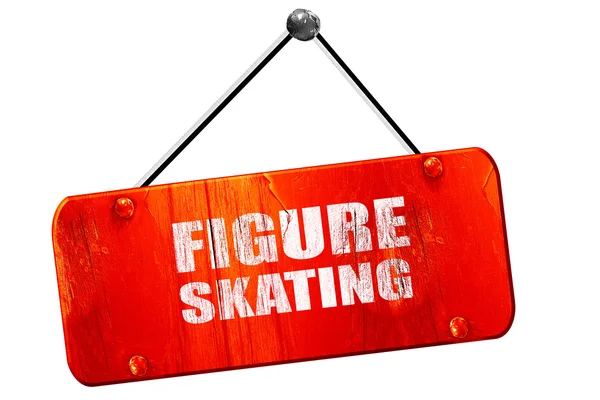 Eiskunstlauf-Schild, 3D-Rendering, altes rotes Schild — Stockfoto